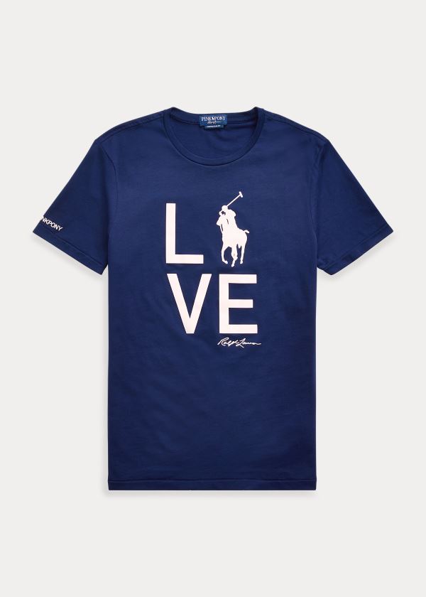 Playeras Ralph Lauren Hombre Azul Marino - Pink Pony Live Love - TWBFX2506
